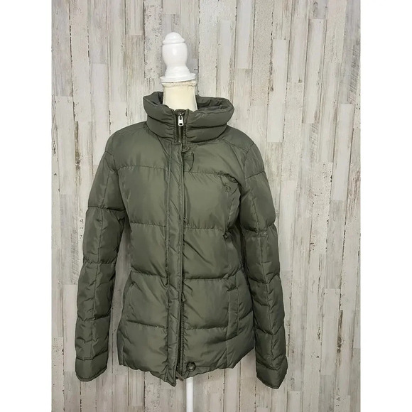 Abercrombie & Fitch Women's Medium Olive Green Puffer Jacket - Picture 1 of 4
